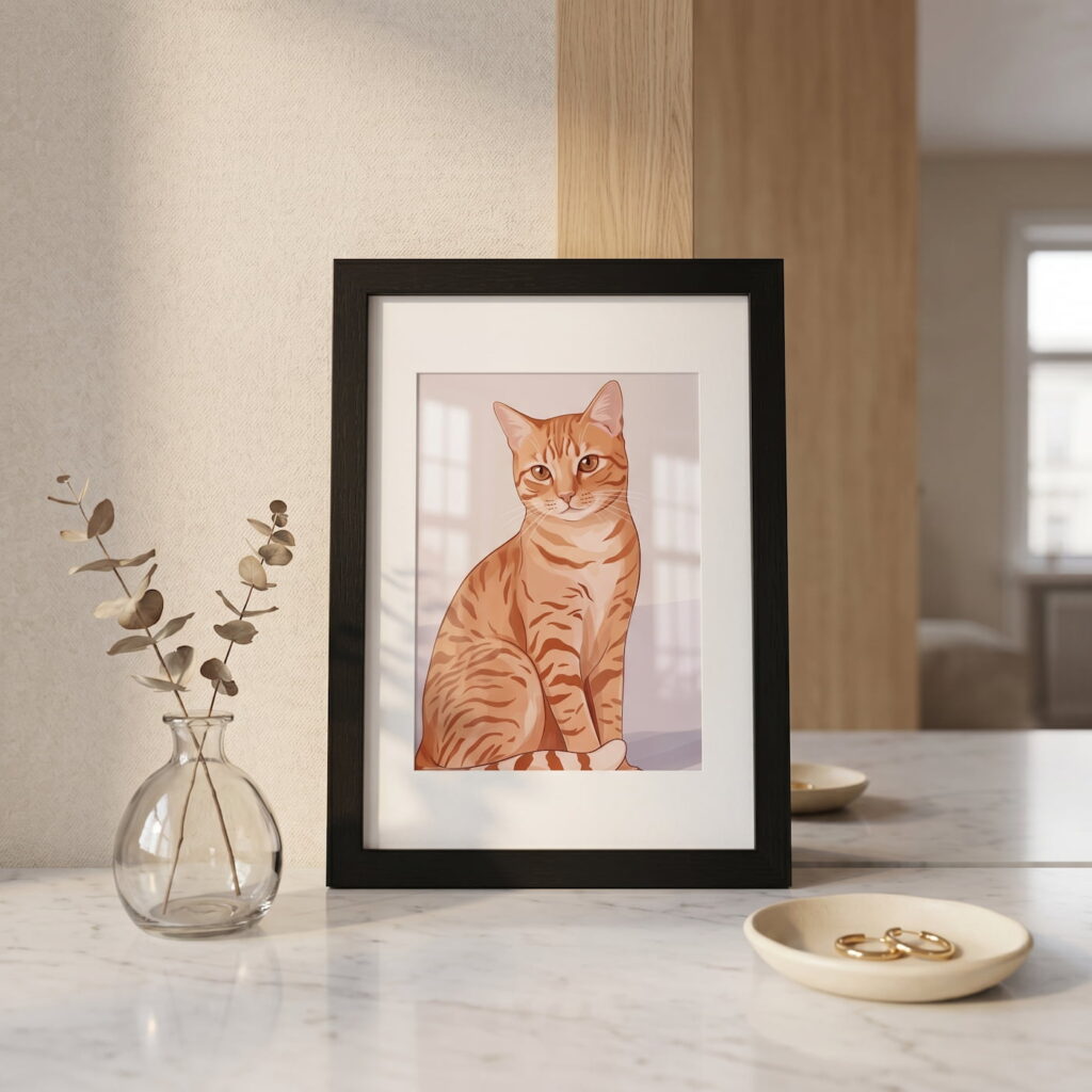 retrato gato estilo contemporaneo
