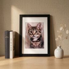 retrato de gato estilo óleo